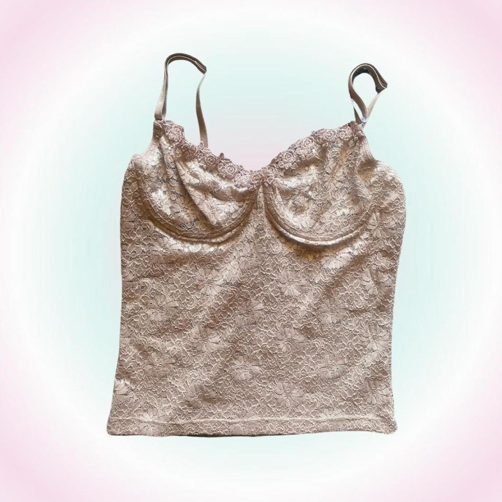 Nude lace bustier
